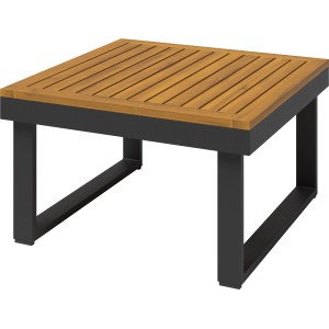 Lounge-Tisch Lipson aus Akazienholz und Aluminium Grau