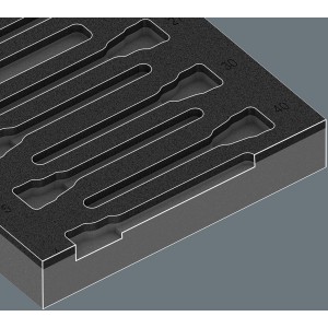 Wera Schaumstoffeinlage für Werkstattwagen, mit Aussparungen für 22-teiliges Zyklop Bitnuss-Set.