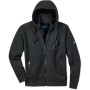 Scheibler Strickjacke Schärding, anthrazit-schwarz meliert, mit Kapuze und Reißverschluss. Arbeitskleidung.