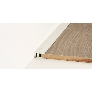 2-teiliges Abschlussprofil in Silber für Laminat/Parkett, 7-15 mm Stärke.