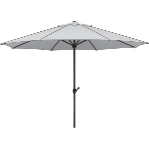 Schneider Marktschirm, Ø 350 cm, silbergrau, mit Kurbel. Sonnenschirm für Garten und Balkon.