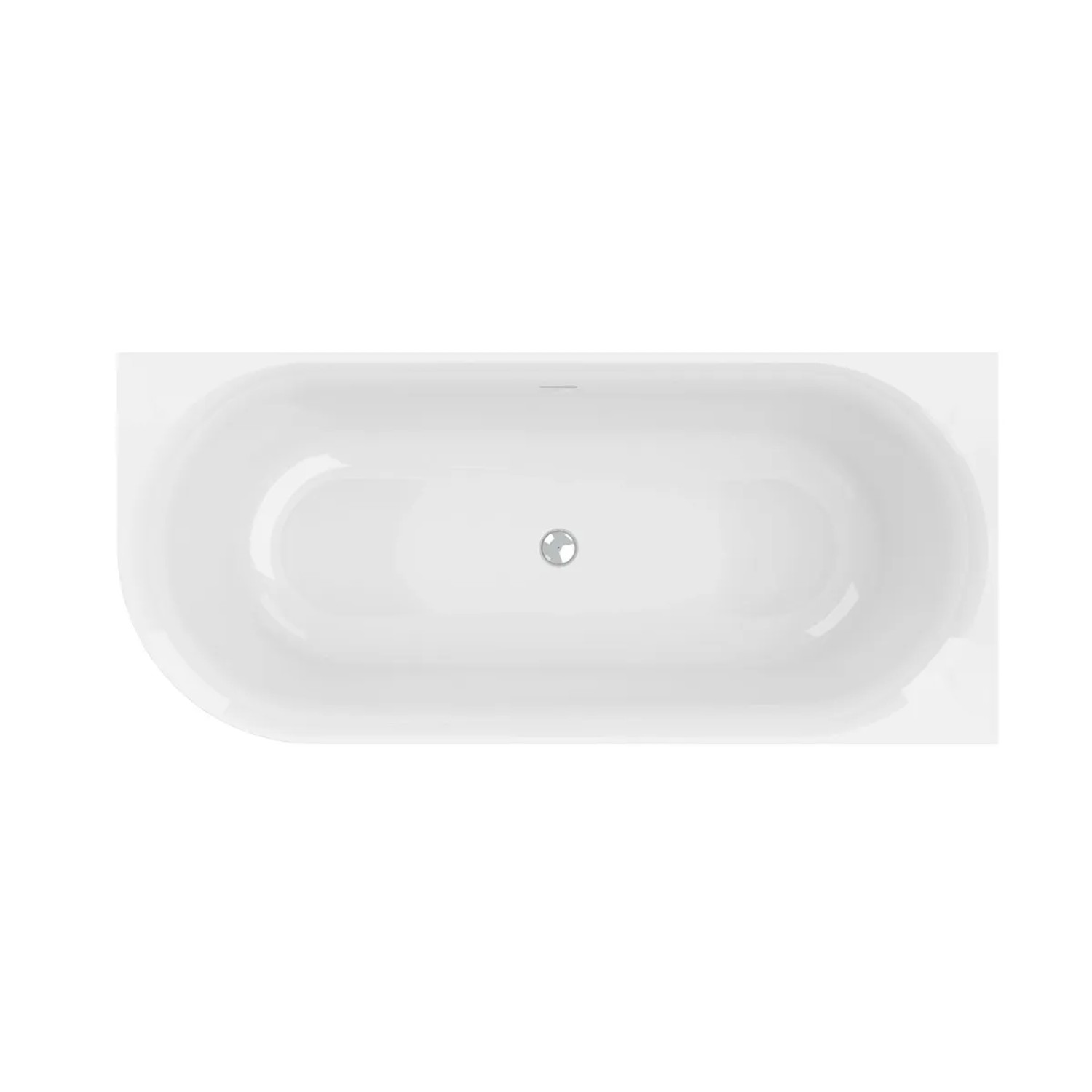 Ottofond Mince Corner Eckbadewanne, 180x80 cm, Weiß, Draufsicht.