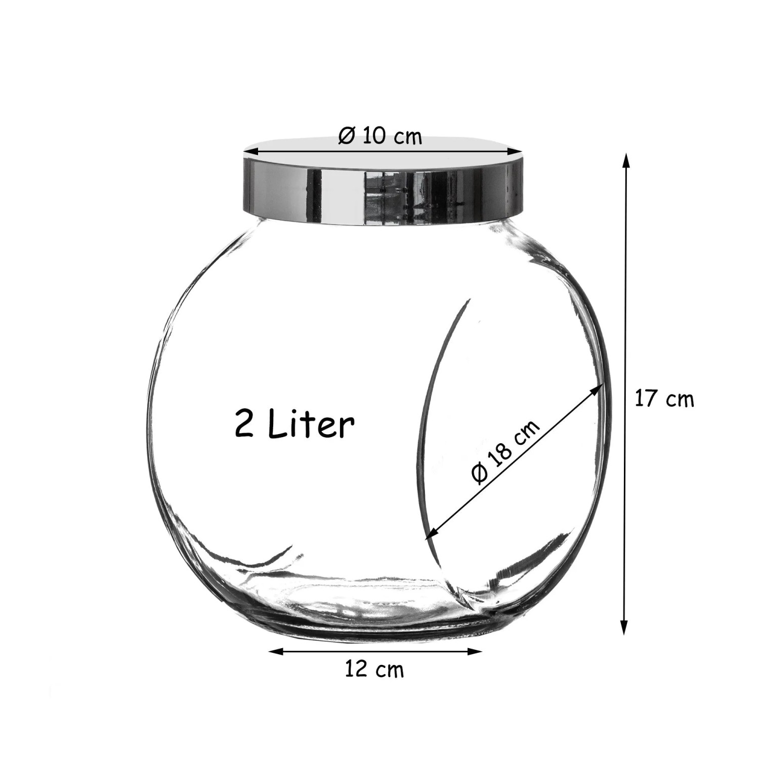 BigDean 4er Set 2 Liter Bonbonglas Mit Schraubdeckel Candy Glas Groß Für Süßigkeiten Kekse Mehl Aufbewahrung Und Gewürze Made In Germany kaufen bei OBI