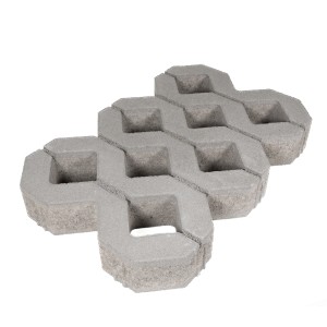 Rasengitterstein, 40,5x60x8 cm, aus Beton für begeh- und befahrbare Flächen. Pflasterstein mit Quarzschicht.