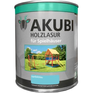 Dose Karibu Holzlasur Karibikblau für Spielhäuser. Farbe für Kinderspielgeräte.