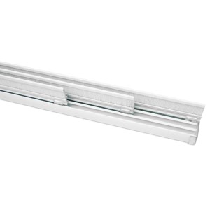 Weiße Gardinia Flächenvorhangschiene Komfort, 3-läufig, 170 cm, Komplett-Set für Flächenvorhänge.