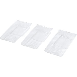 3er Set LUX Farbwannen-Einleger, 15x30cm, transparent, aus Kunststoff mit Abstreiffläche.