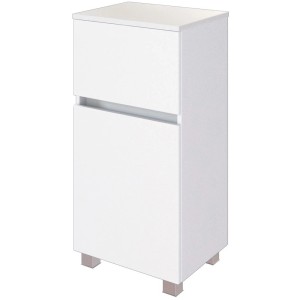 Weißer Held Möbel Unterschrank Salerno, 40 cm, für Bad-Hängeschrank. Modernes Design mit Schublade.