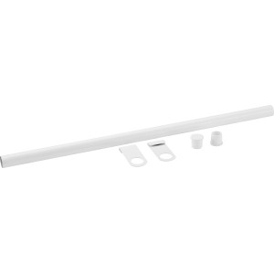 Metall-Kleiderstange, 60 cm, matt weiß, mit Halterungen und Endkappen für Regale & Regalböden.