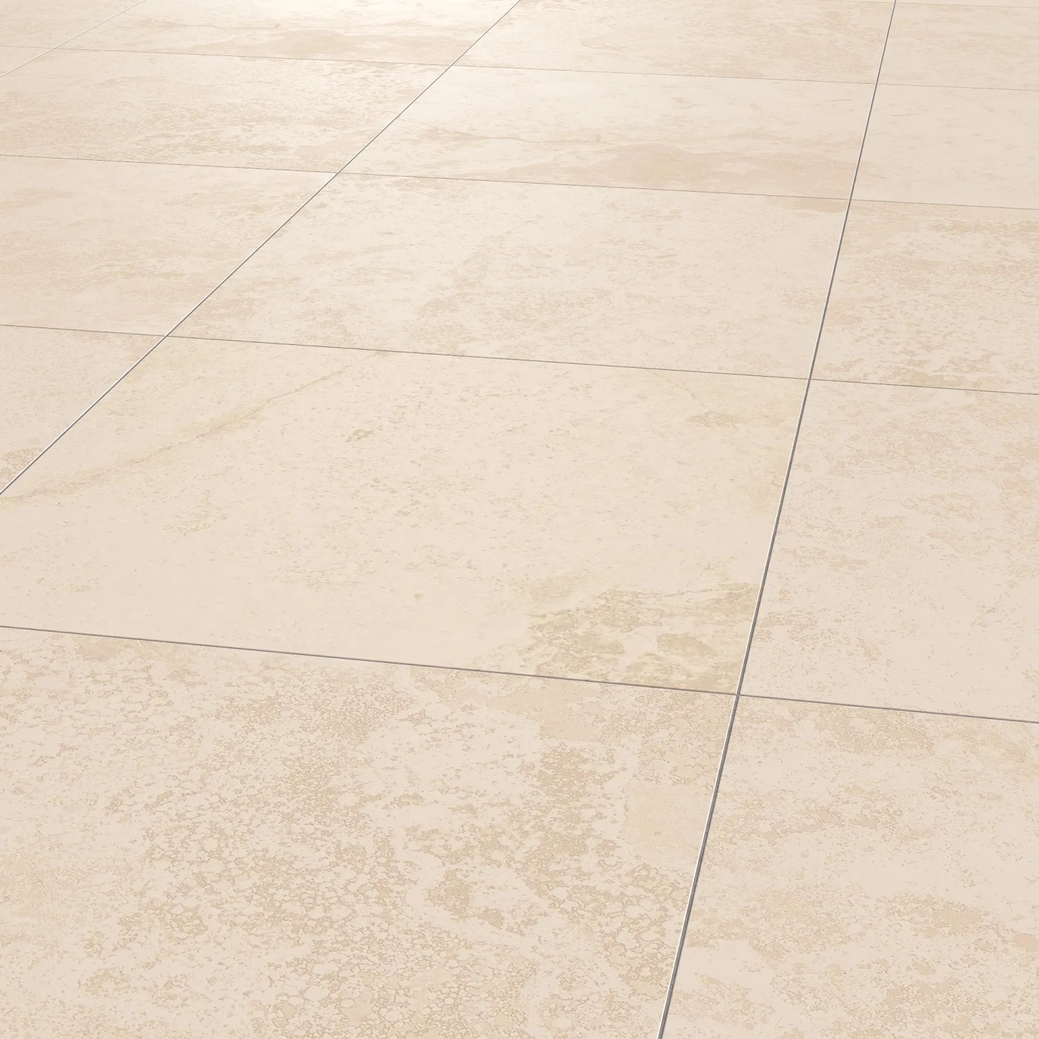Helle, matte 60x60 Feinsteinzeug Bodenfliese in Steinoptik für Innen- und Außenbereiche.