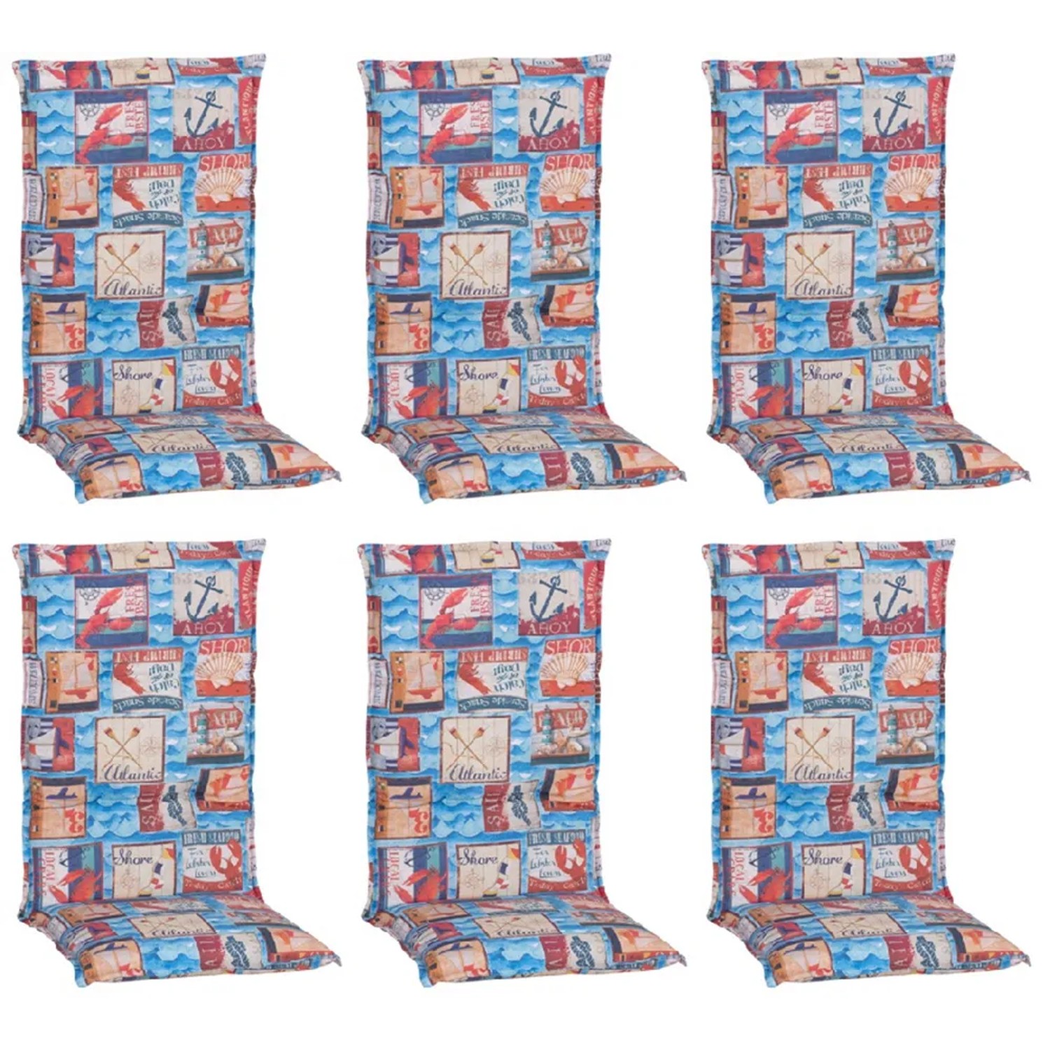 beo® 6er set texas be743 dschungel print mit vogel... Beo Sitzauflage Hochlehner Togo 6er Set Maritim Hellblau kaufen bei OBI