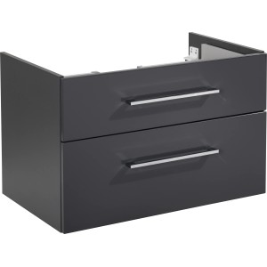 Fackelmann Waschbeckenunterschrank HYPE 3.0, anthrazit matt, 80 cm breit, mit zwei Schubladen und Griffen.