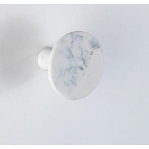 Wandhaken Melle in Marmor-Optik von Wenko, runder Haken aus Polyresin zum Schrauben.