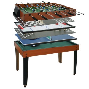 MCW Tischkicker M33 7in1 Multiplayer Spieletisch MDF 80x123x101cm