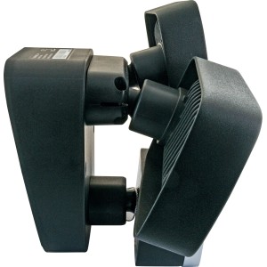 Schwaiger LED Flutlicht Kamera in Schwarz, Detailansicht der wetterfesten Kameraüberwachung.