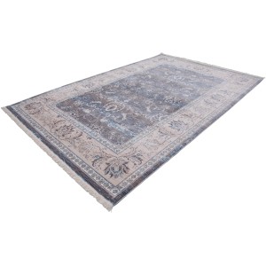 Grauer Kayoom Vintageteppich "Tibet Lhasa" (120x170 cm) mit orientalischem Muster und Fransen.