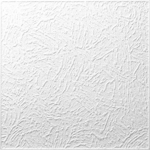 Weiße Decosa Deckenplatte Vienne mit feiner Struktur, 2 m² für die Deckenverkleidung.