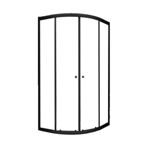 Glasdeals Duschkabine JUNISO-R Schwarz 90 x 90 x 190 cm Viertelkreis ESG Sicherheitsglas 6 mm Schiebetür Easy Clean 3345
