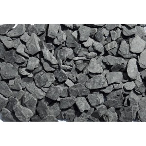 Graphit-schwarze Schieferplättchen (20-40mm) als Zierkies für den Garten im Big-Bag.