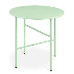 Bomoe Finn Beistelltisch, mintfarbener Metalltisch für Garten und Balkon.
