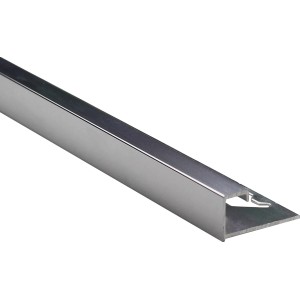 Quadratisches Abschlussprofil aus Alu, eloxiert, glänzend silber, 12,5 mm.
