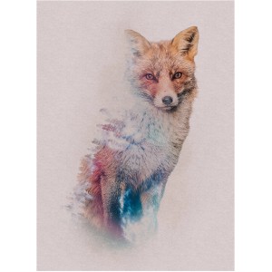 Komar Wandbild Animals Fox, 30x40 cm. Fuchs-Motiv mit Farbverlauf.
