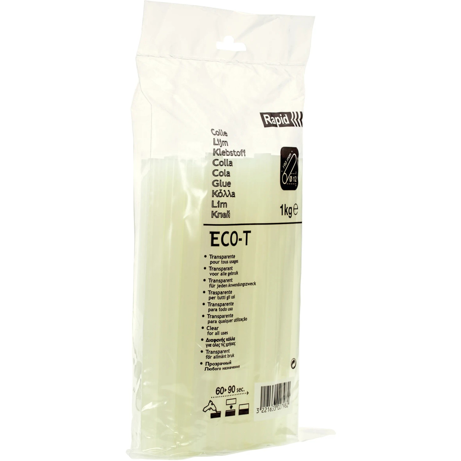 Rapid Heißklebesticks Universal, 12 mm, transparent, 1 kg Packung.