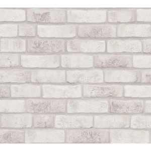 A.S. Création Vliestapete in Ziegeloptik, grau-weiß. Dekorative Tapete mit leichter Struktur.