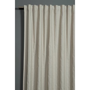 Blickdichter, naturfarbener Bennetti Schal mit vertikalen Webstreifen, 140x245 cm.
