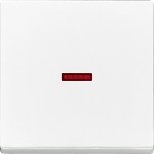 Busch-Jaeger Wippe Future Linear studioweiß mit roter Kalotte für Schalter.