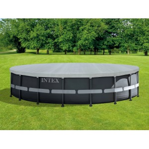 Deluxe Abdeckplane für Rahmenpool, Ø 549 cm, aus UV-beständigem PE-Material.