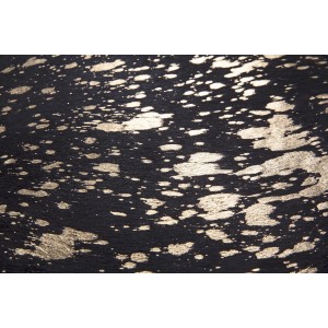 Kayoom Teppich Glam, schwarz-goldenes Kuhfell mit Akzenten, 120x190 cm.