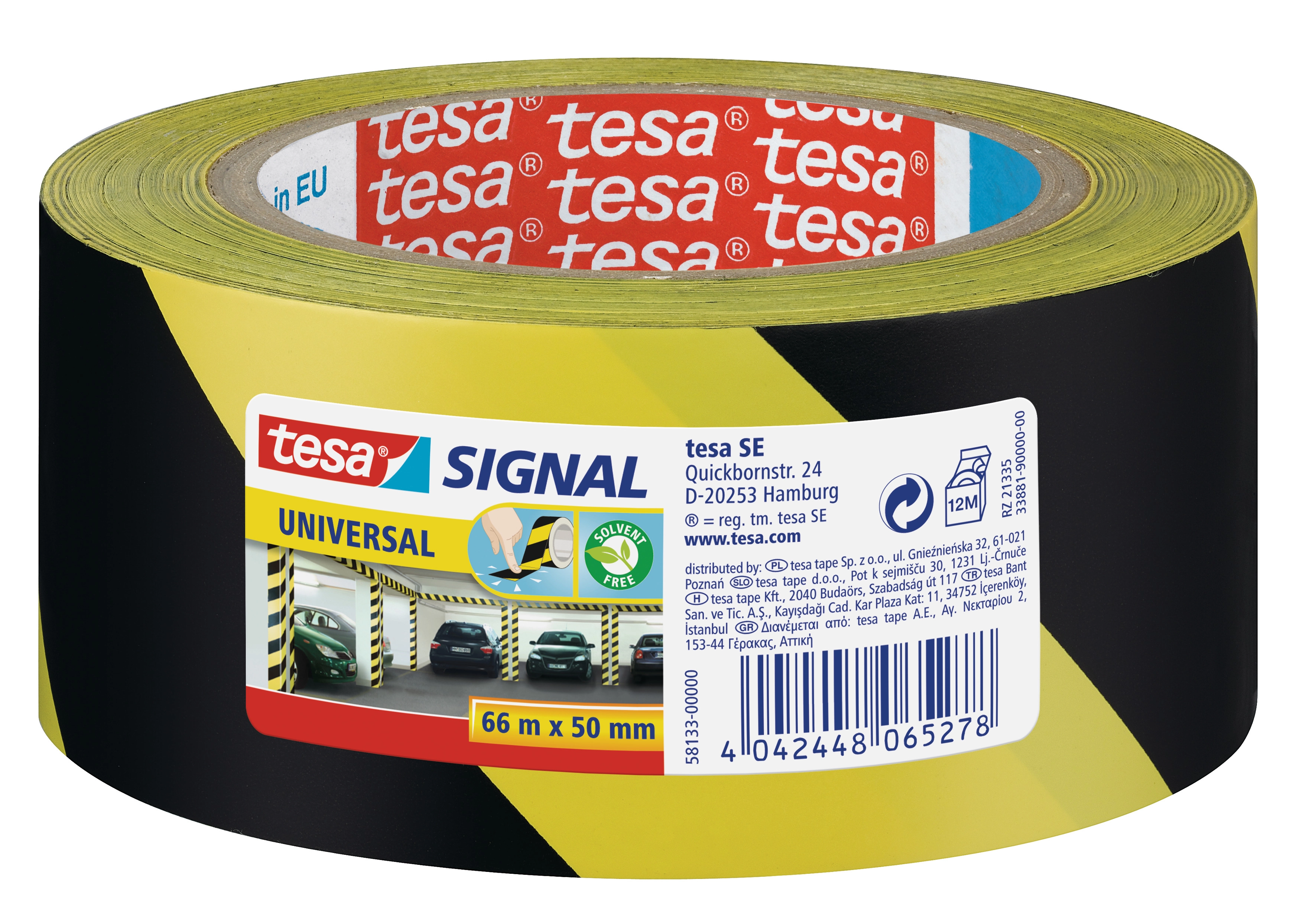Tesa Signal Markierungsklebeband Universal Gelb-Schwarz 66 m x 50 mm kaufen  bei OBI