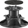GS Terrassen Gummipad (130x130x3 mm) auf Plattenlager zur Dämpfung und zum Ausgleich von Unebenheiten.