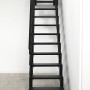 Schwarze Minka Raumspartreppe Modulario Mini Steel, platzsparende Innentreppe.