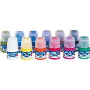 Giotto Decor Acrylic-Set mit Pinsel und 12 verschiedenen Farben je 25 ml