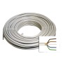 Graues Installationskabel NYM-J 5 x 1,5 mm² (50 m) aufgerollt, Detailaufnahme der farbigen Adern.