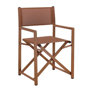 Bizzotto Regiestuhl Taylor, 56x48 cm, Pecan, Gartenstuhl aus Aluminium und Textilene.