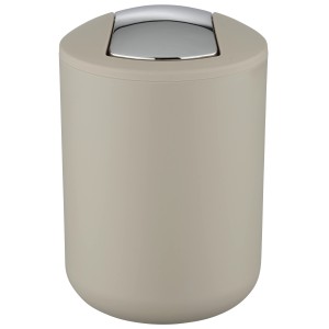 Wenko Schwingdeckeleimer Brasil, 2 l, Taupe. Kosmetikeimer mit Schwingdeckel.