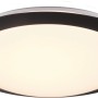 Schwarze, runde Trio LED-Deckenleuchte Umberto mit warmweißem Licht, geeignet für Bad und Wohnraum.