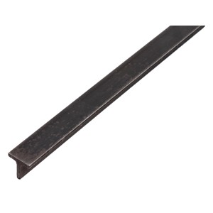 T-Profil Stahl, 25x25x2000 mm, unbehandelt, für Befestigungen und Rahmenkonstruktionen.