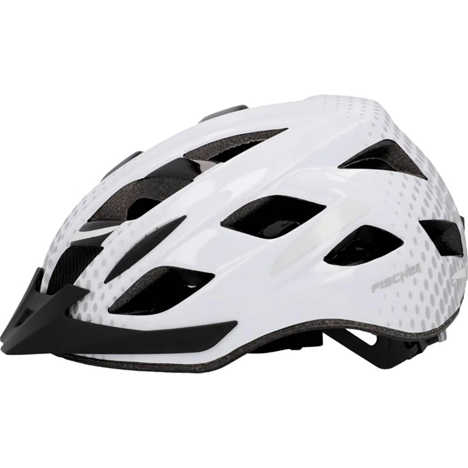 Weißer Fischer Fahrradhelm Urban Lano Gr. L/XL mit Visor und Belüftungslöchern.