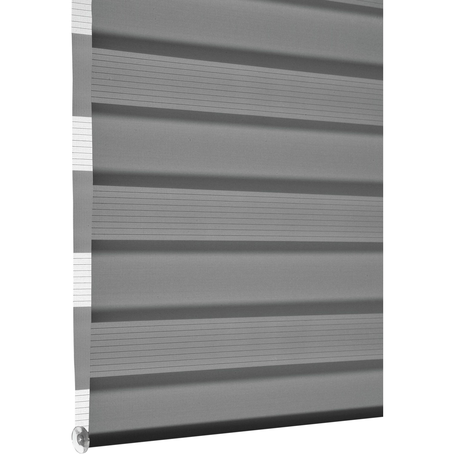 Gardinia Doppelrollo EasyFix, 75x150 cm, anthrazit. Rollo mit transparenten und blickdichten Streifen.