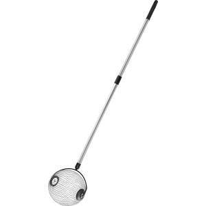 Rollsammler zum Aufsammeln von Obst und Nüssen mit Teleskopstiel. Praktischer Erntehelfer für den Garten.