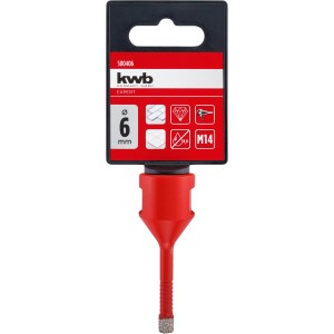 kwb Fliesenbohrer, 6 mm, M14 Aufnahme für Winkelschleifer. Ideal zum Bohren von Fliesen.