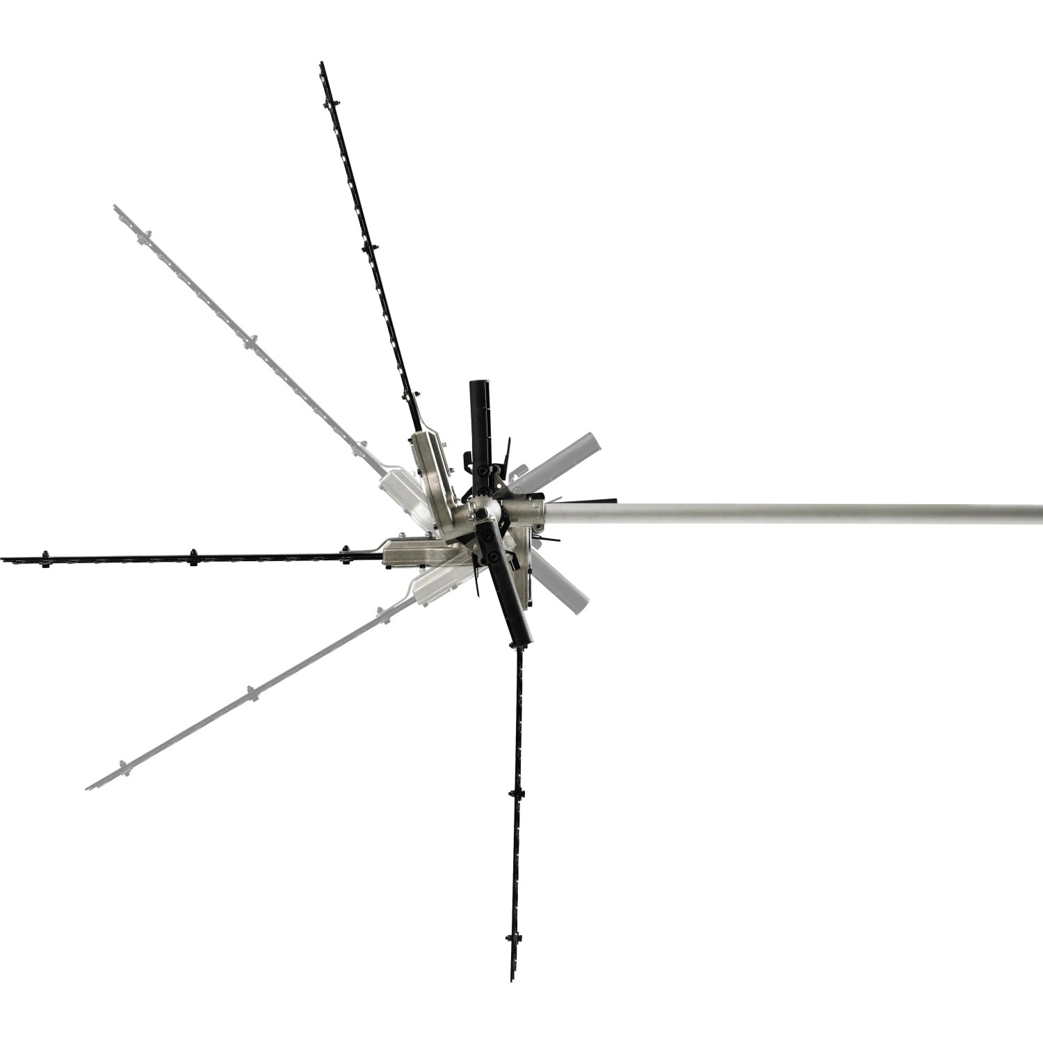 Texas Benzin-Multimaschine 4 in 1 mit Heckenschere, Kettensäge, Trimmerkopf und 3-Zahn-Klinge.