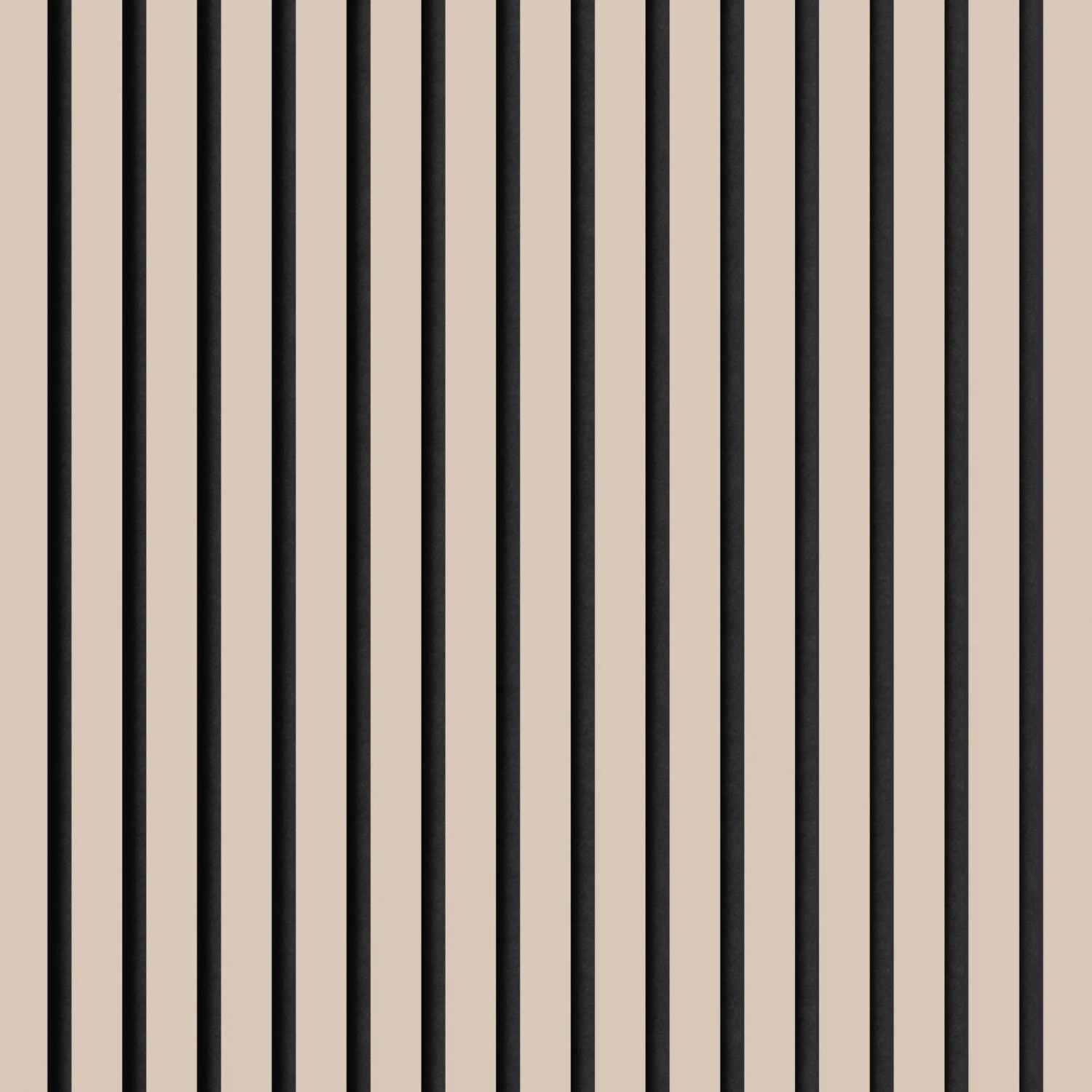 Akustikpaneel Linoleum Powder, MDF schwarz, Filz schwarz, 60x240cm. Streifenoptik für Wand- und Deckenverkleidung.