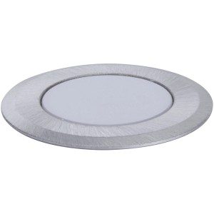 Runder Paulmann LED Bodeneinbaustrahler, insektenfreundlich, silberfarben.