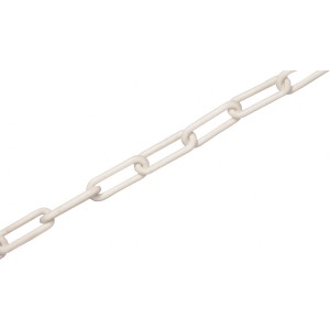Weiße Kunststoffkette, 6 mm stark, als Meterware zum Absperren und Markieren.