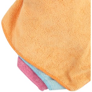 Saubermeister Mikrofaser Universaltücher, 5er-Set in Orange, Blau und Pink.
